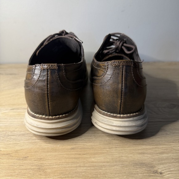 Cole Haan Mens Original Grand Wingtip Oxford Brown Tan Ivory Sneakers Size 10 - Picture 2 of 9